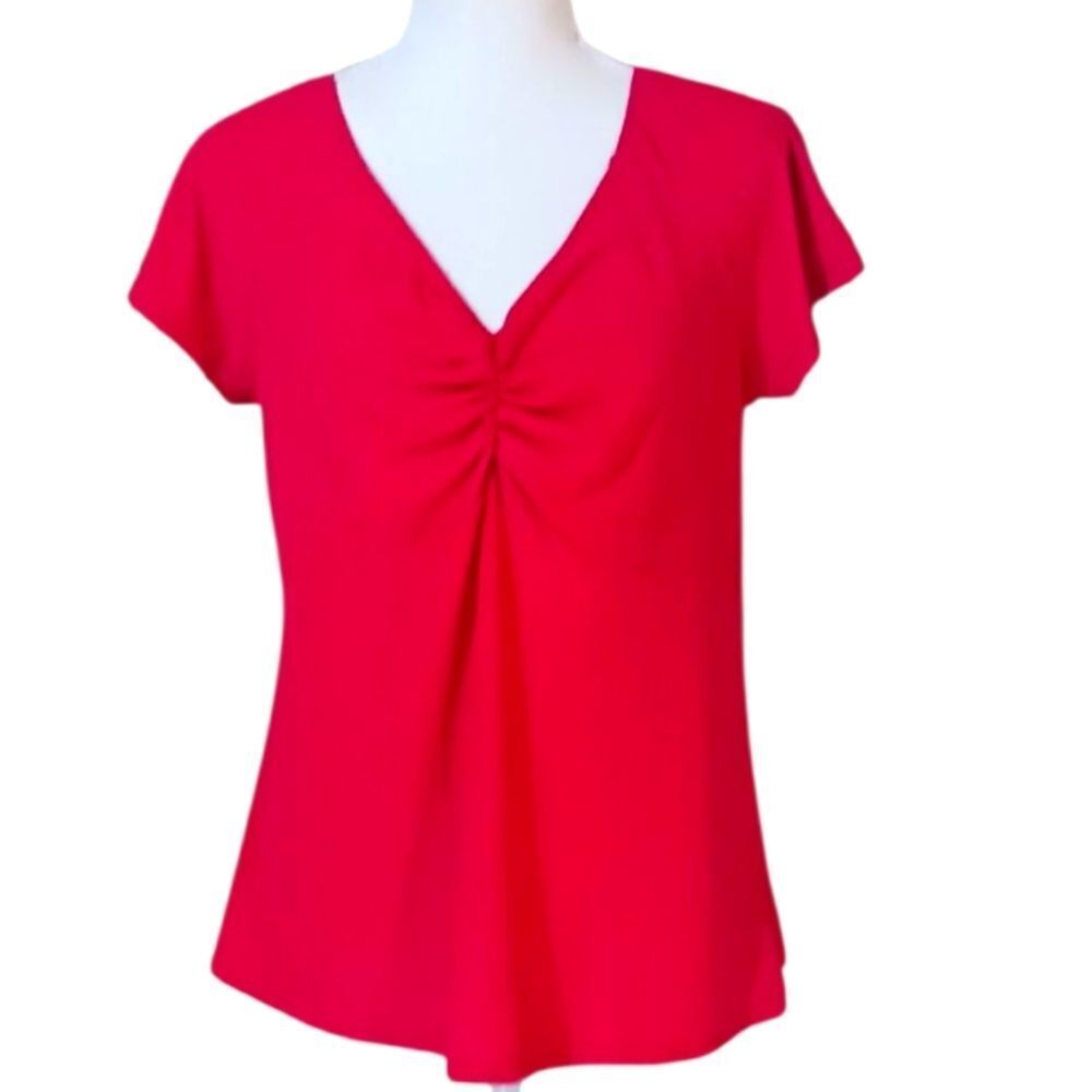 Torrid Ruched V-Neck Short Sleeve Top Women's Size 2